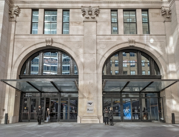 Moynihan Train Hall exterior entrance