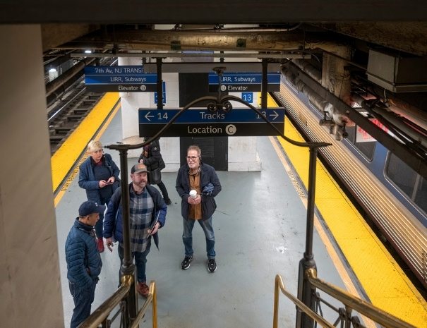 Tour group in Penn Station