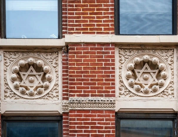 Jewish star facade detail