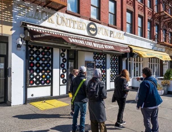 Tour group on a jazz tour of Harlem