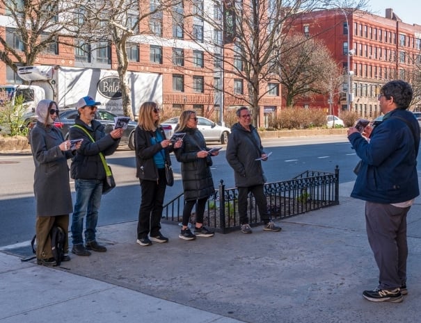 Tour group on a jazz tour of Harlem