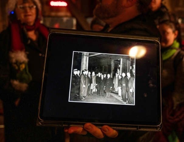 Photo of people on a train platform