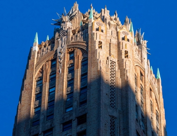 Art Deco details at th top of the GE Building