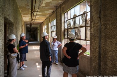 guests inside Ellis island hospital building