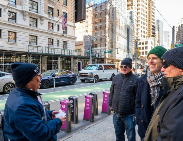 Tour group in the streets of NYC