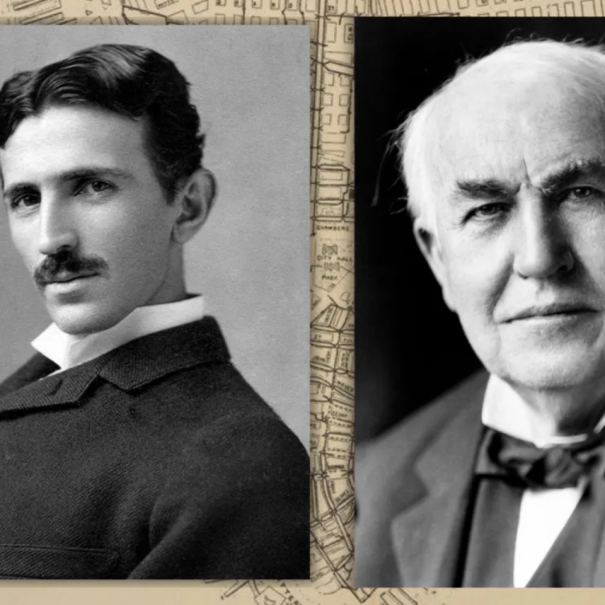 Portraits of Tesla and Edison