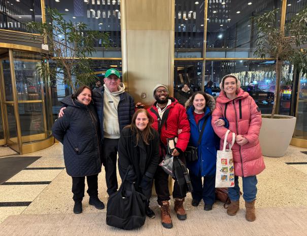 Group picture inside Rockefeller lobby