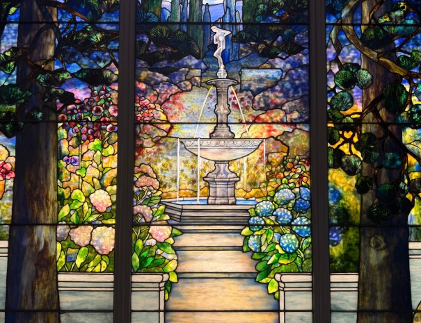 Tiffany stained glass window at the Met