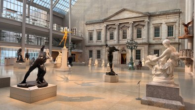 Sculptures in the courtyard of the American Wing at the Met Museum in NYC